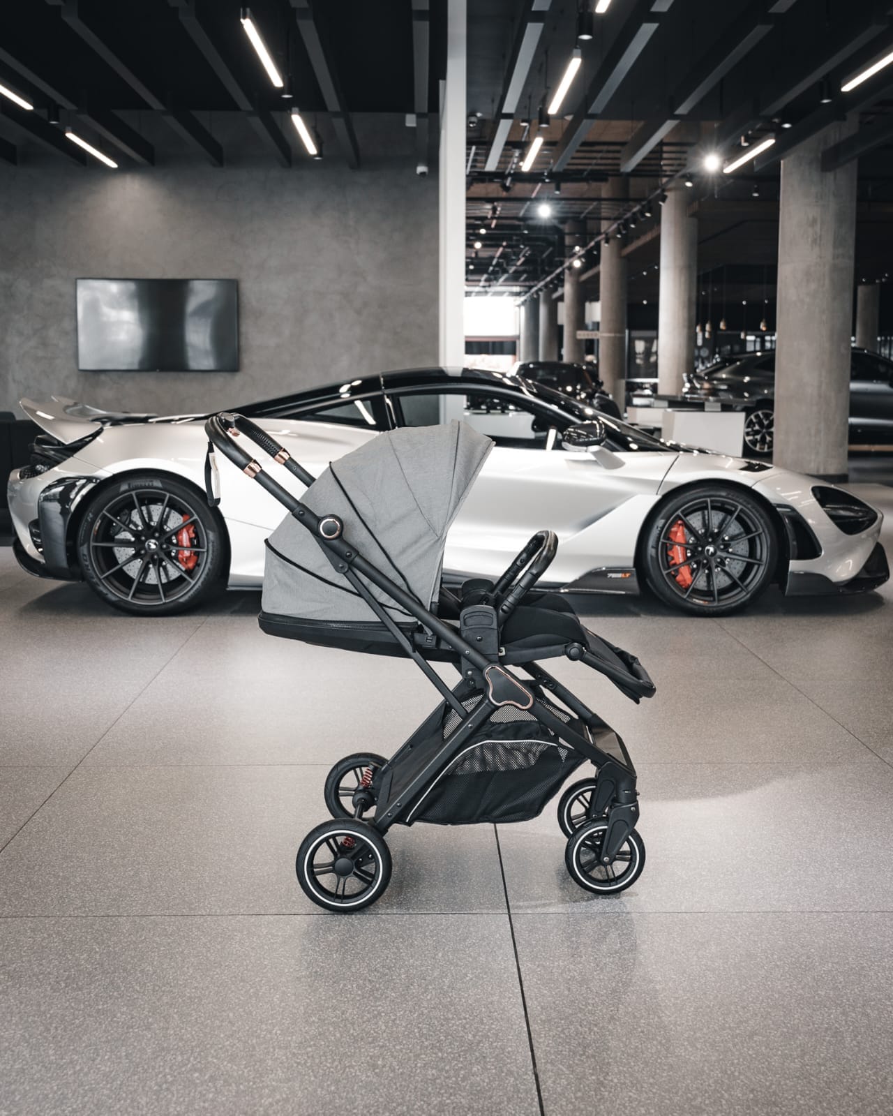 Belecoo X9 Prive Stroller - Grey - Image 4