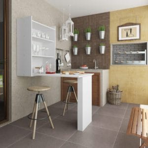 Wall Mounted Shelve With Drop Down Desk