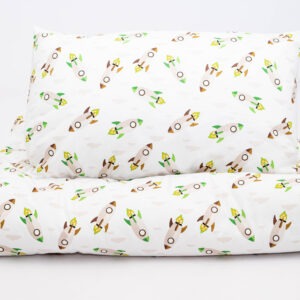Baby Haven Toddler Bed Duvet Set – White With Rockets