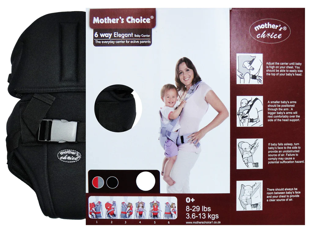 MC 6 Way Elegant Baby Carrier Black