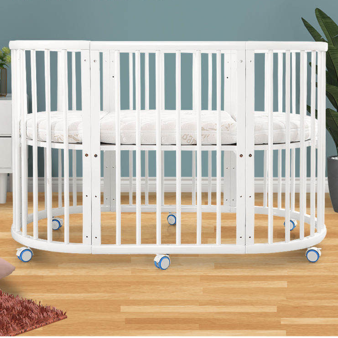 9-in-1 Oval Baby Cot with mattress - Image 3