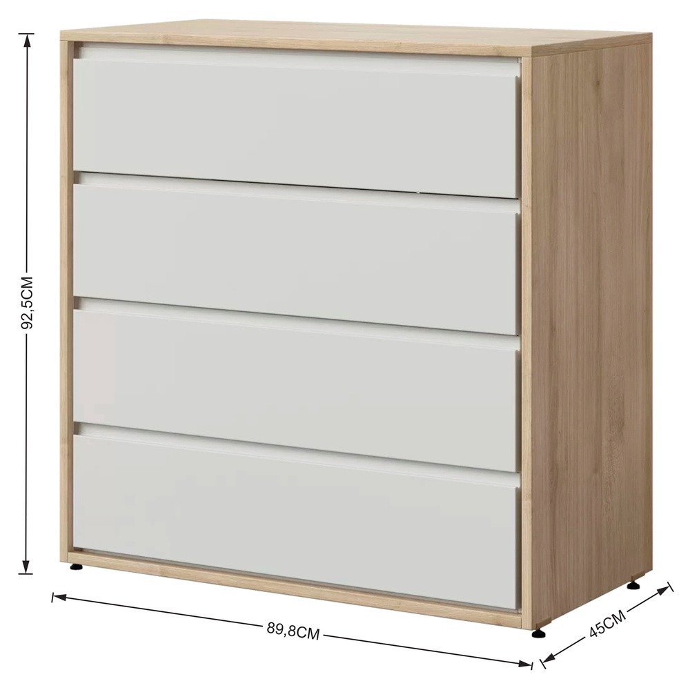 Manhattan 4-Drawer Chest of Drawers White/oak - Image 2