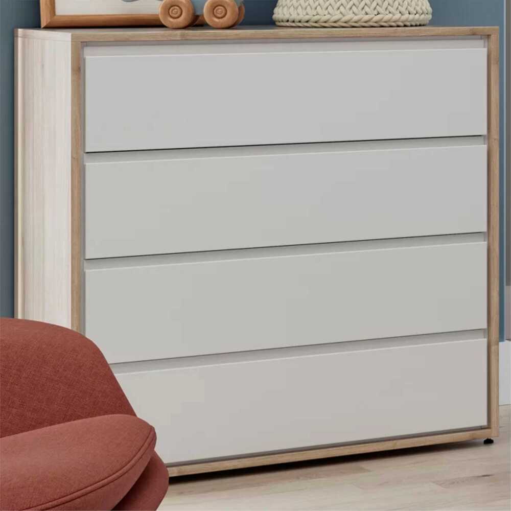 Manhattan 4-Drawer Chest of Drawers White/oak - Image 3