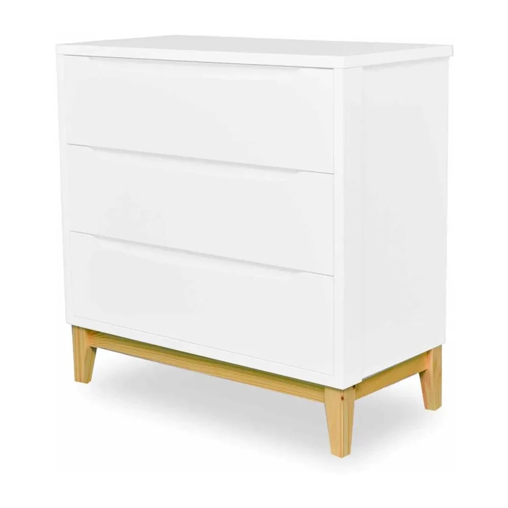 Venice 3-Drawer Chest of Drawers White/Oak - Image 3