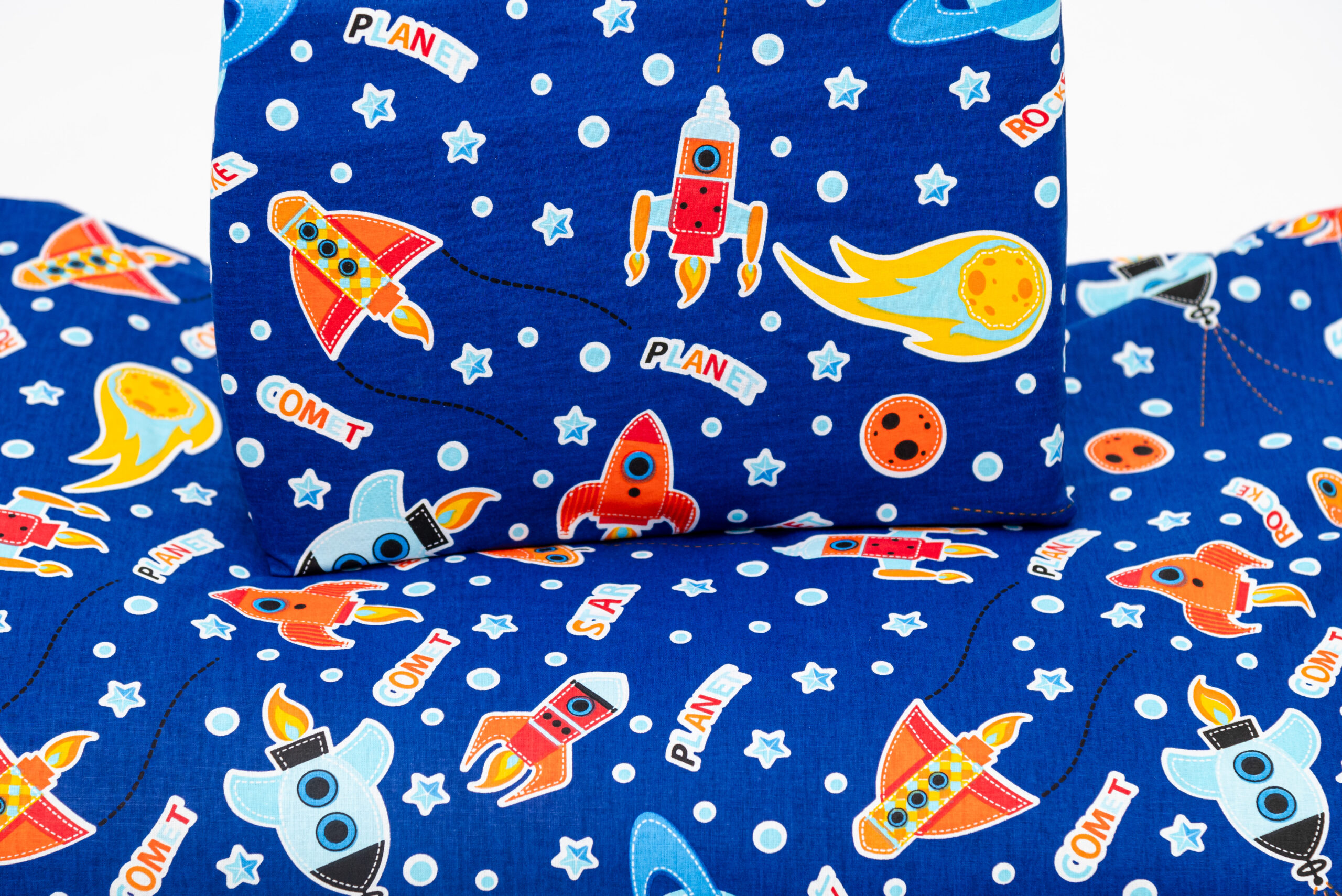 Baby Haven Baby Cot Duvet Set - Blue Rockets