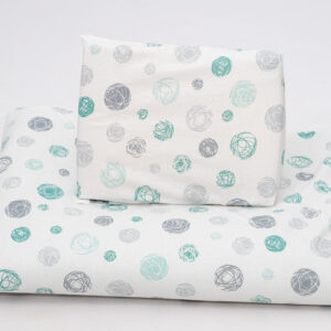 Baby Haven Cot Comforter Set - Blue Grey and White