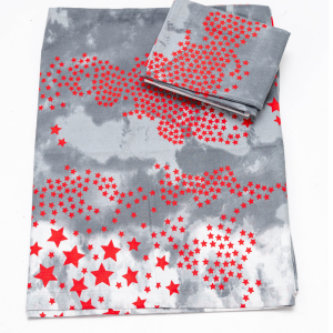 Baby Haven Toddler Bed Duvet Set – Grey With Red Stars