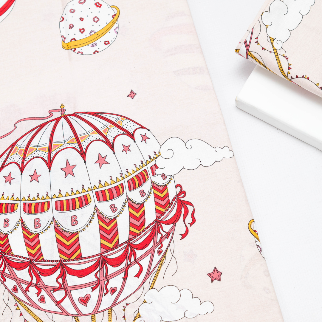 Baby Haven Toddler Bed Duvet Set – Pink Hot Air Balloon - Image 2