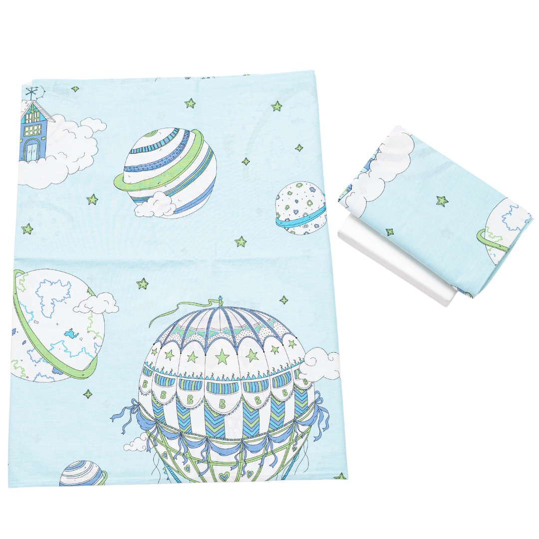 Baby Haven Toddler Bed Duvet Set – Blue Hot Air Balloon