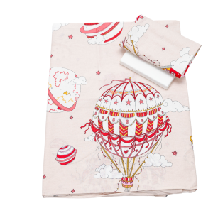 Baby Haven Toddler Bed Duvet Set – Pink Hot Air Balloon