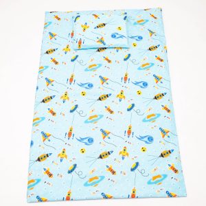 Baby Haven Baby Cot Duvet Set -Blue Rockets