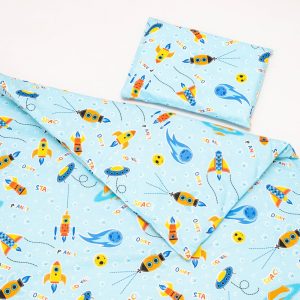 Baby Haven Cot Comforter Set - Blue Rockets