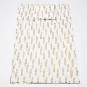 Baby Haven Baby Cot Duvet Set - Gold Leaf