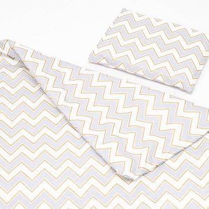Baby Haven Cot Comforter Set - Grey Zigzag