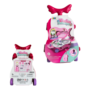 Violin Makeup Toy Trolley Pulley Box Playset