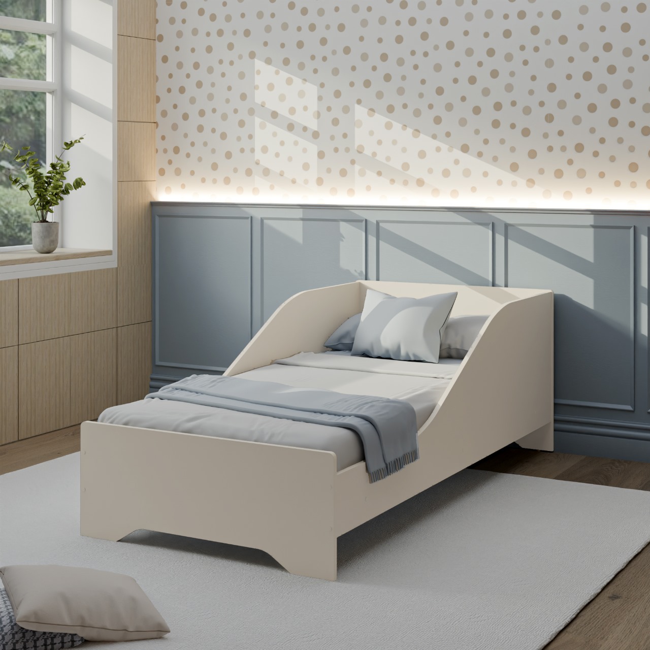 Dream Toddler Bed Stone (Off-White)