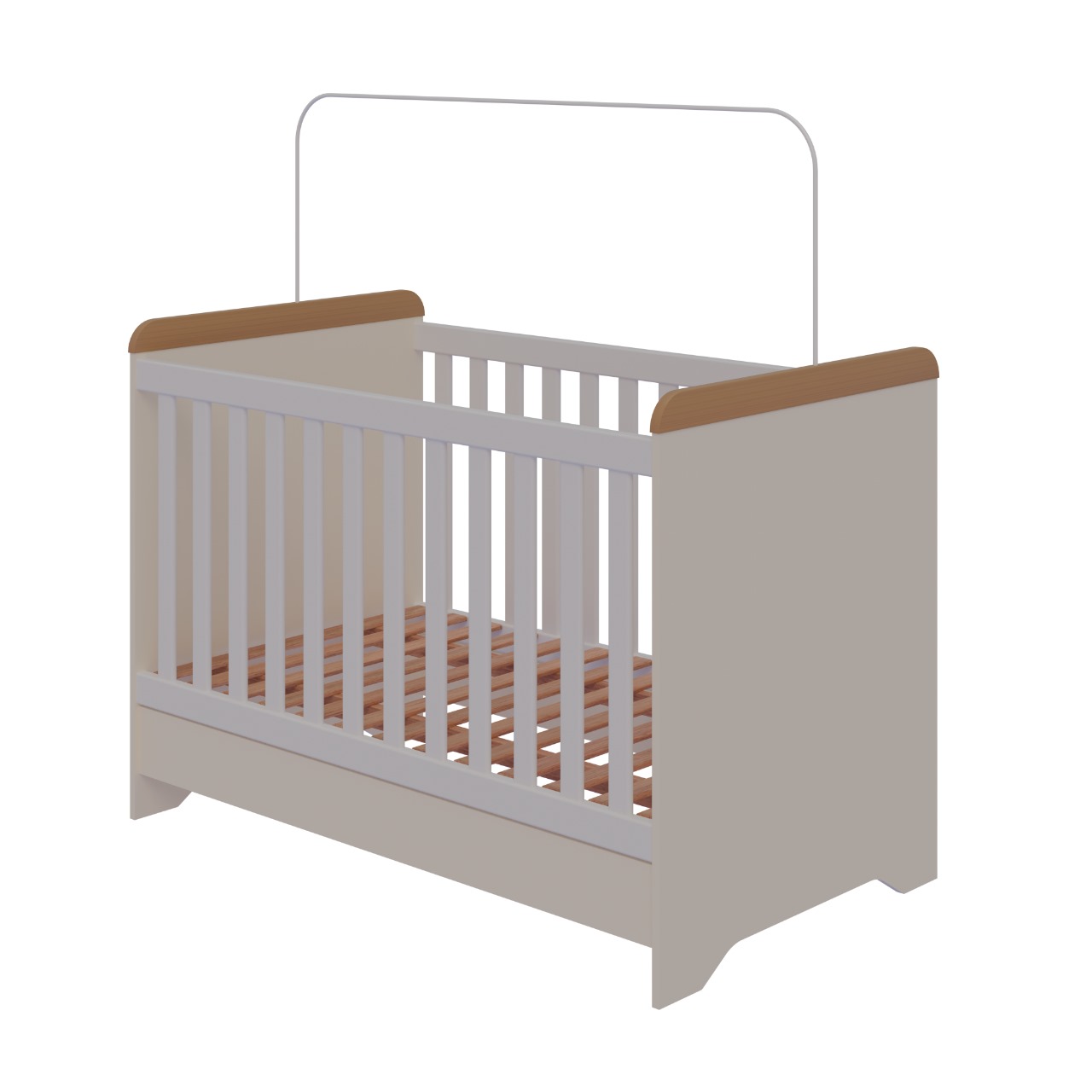London Large 3-in-1 Baby Cot Stone (Off-White) - Image 3
