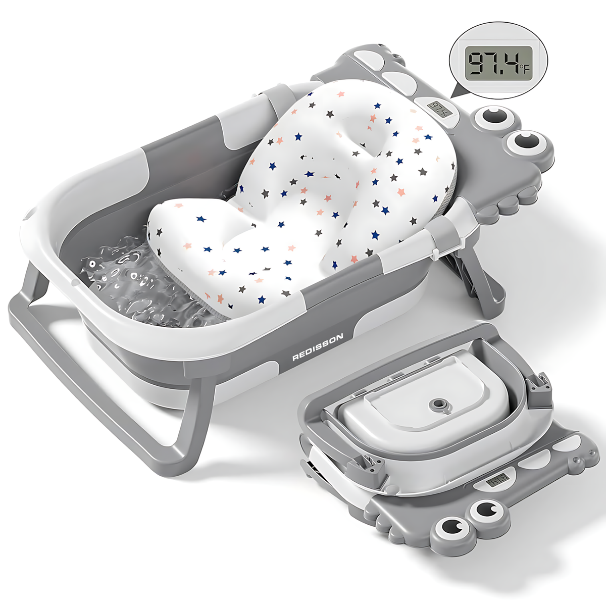 Redisson Foldable Bathtub with Cushion & Thermometer