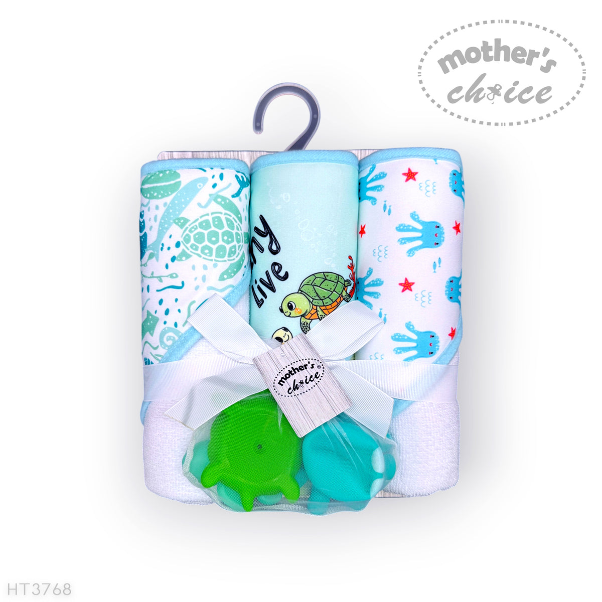 Mother's Choice 3 Hooded Towels & 3 Squeaky Toys - Image 5