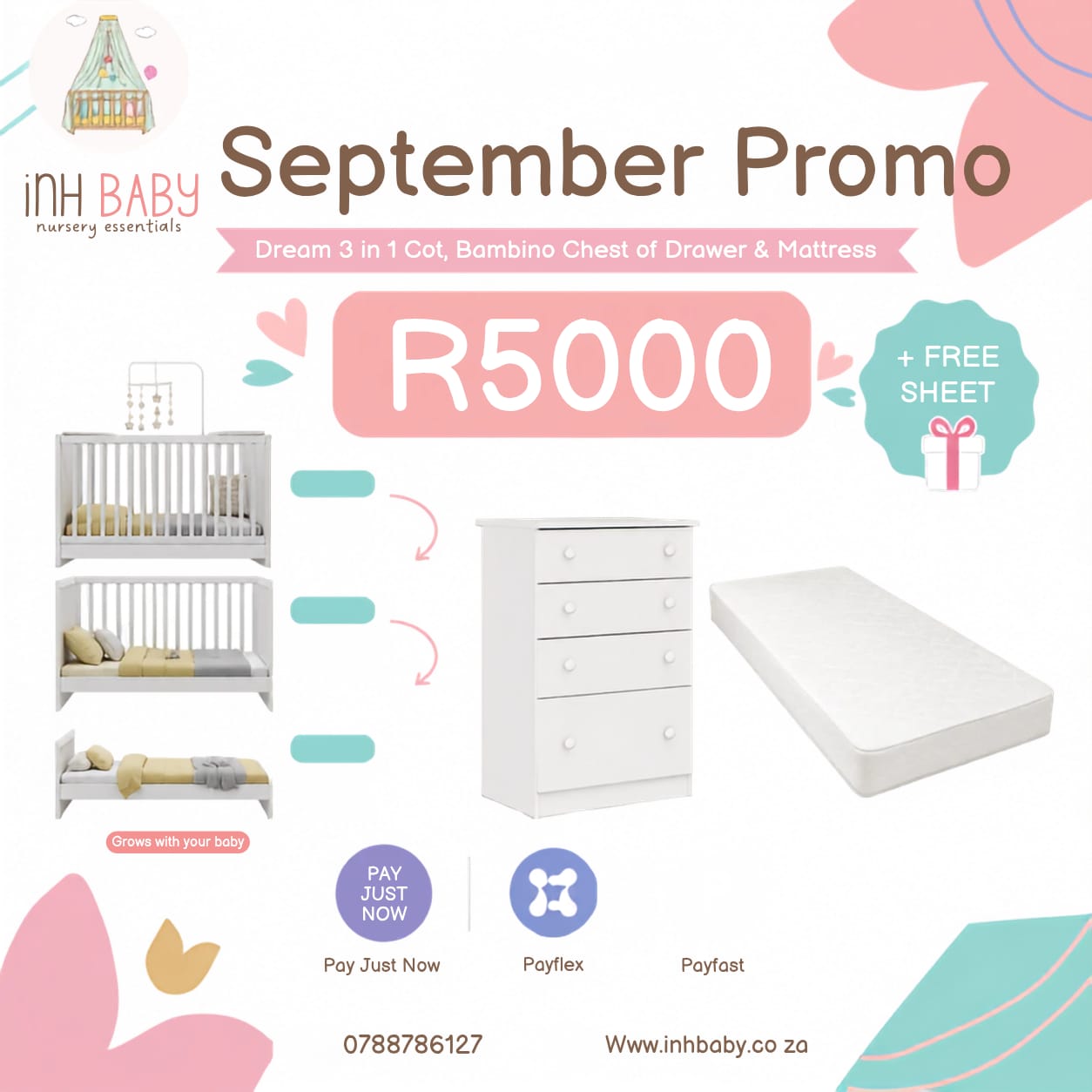 Dream Standard Baby Cot 3 in 1
