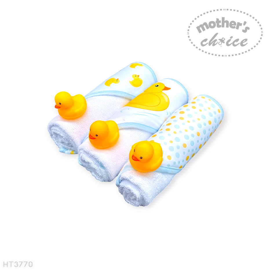 Mother's Choice 3 Hooded Towels & 3 Squeaky Toys - Image 2